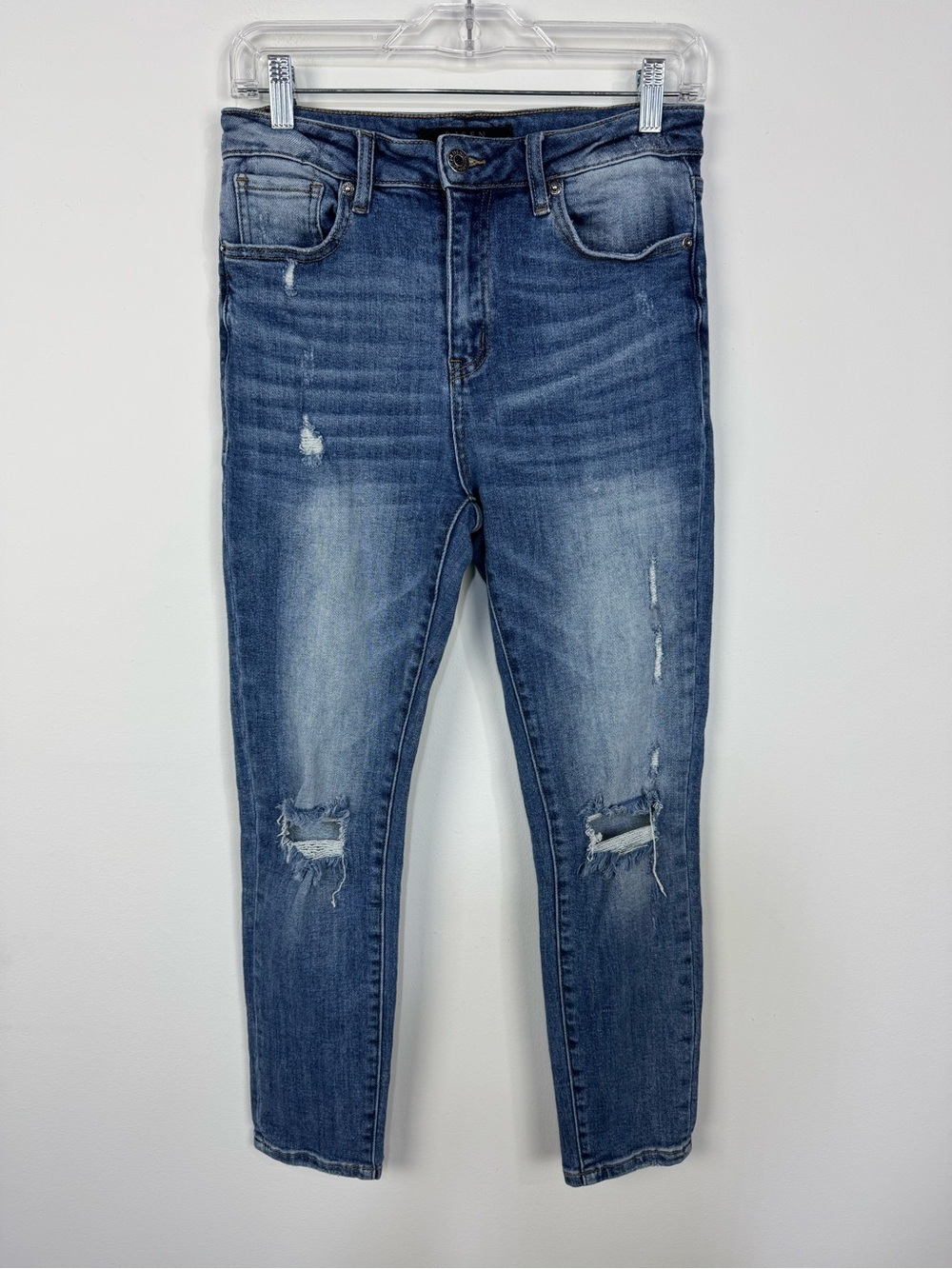 Risen Distressed High Rise Jeans